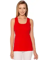 Kırmızı Ribana Geniş Askılı Düz Biye Kadın Atlet Gümüş 4024 - 6 Adet Kırmızı