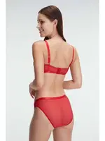 Kırmızı Şeritli Dantelli Sütyen Slip Takım Anıl 4841 Kırmızı detay görünüm