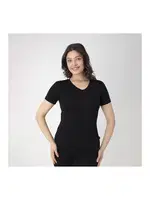 Kısa Kollu V Yaka Modal Kadın T-Shirt Confeo C801-020 Siyah