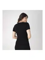 Kısa Kollu V Yaka Modal Kadın T-Shirt Confeo C801-020 Siyah detay görünüm