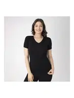 Kısa Kollu V Yaka Modal Kadın T-Shirt Confeo C801-020 Siyah farklı açı