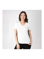 Kısa Kollu V Yaka Modal Kadın T-Shirt Confeo C801-020 Beyaz görsel 4