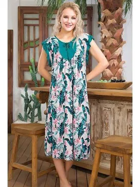 Lady Kolları Fırfırlı Çiçek Desenli Uzun Elbise Lady 7004