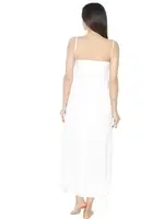 İnce Askılı Uzun Kadın Kombinezon Anı 1010 Beyaz görsel 4