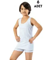 Baskılı Erkek Çocuk Atlet 6'lı Kota 1028 Asorti