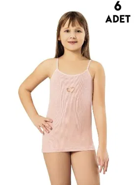 Kota Kabartma Baskılı Kız Çocuk Atlet 6'lı Kota 3650