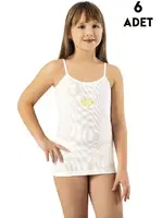 Kabartma Baskılı Kız Çocuk Atlet 6'lı Kota 3650 Asorti farklı açı