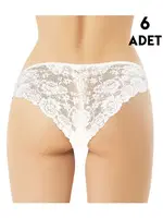 Kaşkorse Dantelli Kadın Külot 6'lı Kota 5025 Beyaz görsel 4