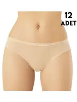 Dikişsiz Penye Kadın Bikini Külot 12'li Kota 5027 Ten detay görünüm