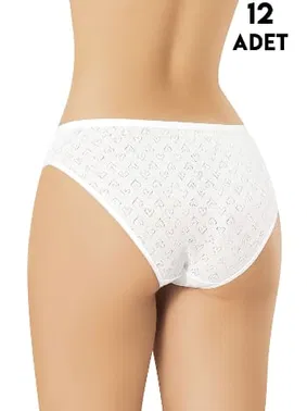 Kota Kalp Transferli Ribana Kadın Bikini Külot 12'li Kota 5031 - Alternatif Görünüm