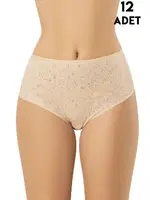 Transferli Ribana Kadın Külot 12'li Kota 5032 Ten farklı açı