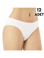 Bambu Kadın Bikini Külot 12'li Kota 5100 Beyaz farklı açı