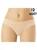 Modal Biye Detaylı String Kadın Bikini Külot 12'li Kota 5104 Ten görsel 4
