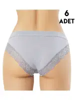 Dantelli Biyeli Modal Kadın Bikini Külot 6'lı Kota 5106 farklı açı