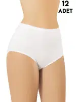 Yüksek Bel Kadın Külot 12'li Kota 5110 Beyaz detay görünüm