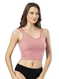 Kota Kaşkorse Tırnak Dantelli Geniş Askılı Crop Kota 6438