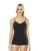 İp AskılıYakası Dantelli Kadın Atlet Kota 6472 Siyah