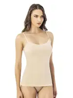 Biye Detaylı Modal Kadın İp Askılı Atlet Kota 6602 Ten