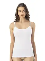 Biye Detaylı Modal Kadın İp Askılı Atlet Kota 6602 Beyaz detay görünüm