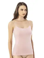 Biye Detaylı Modal Kadın İp Askılı Atlet Kota 6602 Pudra görsel 4