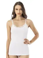 Ayarlı Askılı Dantel Detaylı Modal Bayan Atlet Kota 6604 Beyaz detay görünüm