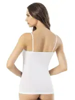 Yakası Tüllü İnce Askılı Bayan Modal Atlet Kota 6609 Beyaz farklı açı