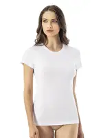 Modal Kısa Kollu Kadın Atlet Kota 6615 Beyaz detay görünüm