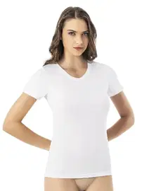 Kota V Yaka Modal Kısa Kollu Kadın Atlet Kota 6616