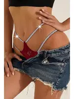 Sim Bantlı Bordo Fantazi Dantelli Kadın Külot MissisX 1012 Bordo