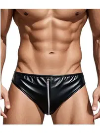 La Blinque Fermuarlı Deri Erkek Tanga La Blinque 15817