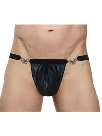 La Blinque Kelebek Taşlı Erkek Deri Süspansiyon String La Blinque 15810