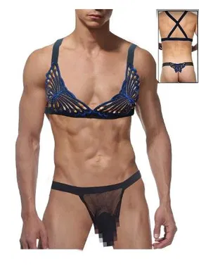 La Blinque Kelebekli Erkek Fantazi Sütyen String Takım La Blinque15842