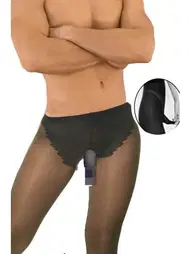 La Blinque Arkası Açık Siyah İnce Fantezi Erkek Külotlu Çorap La Blinque 15850