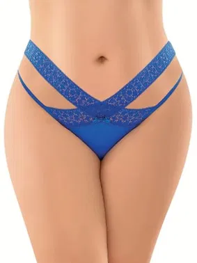 NightLight Lacivert Dantel Şeritli Fantezi Kadın Külot NightLight 9154-2