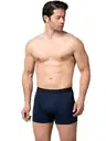 Lacivert Pamuklu Likralı Erkek Boxer Gümüş 3074