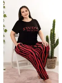 Lady Lady Büyük Beden Desenli Anne Pijama Takımı Lady 10958