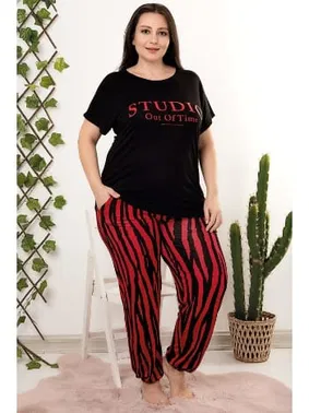 Lady Lady Büyük Beden Desenli Anne Pijama Takımı Lady 10958 - Alternatif Görünüm