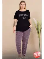 Lady Büyük Beden Pijama Kısa Kollu 11009 detay görünüm