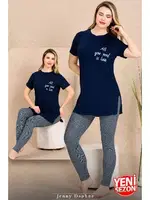 Lady Lacivert Tayt Pijama Takımı Lady 12493