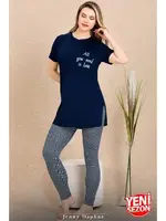 Lady Lacivert Tayt Pijama Takımı Lady 12493 detay görünüm