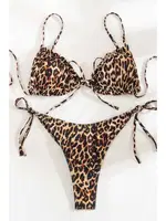 Leopar Desenli Bağlamalı Tasarim Bikini Takımı Angelsin MS 4376 Leopar görsel 4
