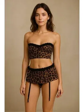 Venlisa Leopar Desenli Mini Etek Venlisa V4101