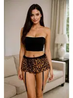 Leopar Desenli Mini Etek Venlisa V4101 Görsel detay görünüm