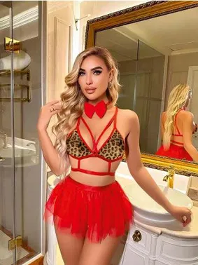 Lily Bianca Leopar Tülü Etekli Fantezi Kostüm Lily Bianca LB-190