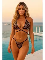 Zincir Aksesuarlı Leopar Desenli Fantazi Sütyen Takım Venlisa 1701 görsel 4