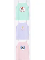 Likralı Baskılı 3 lü Paket Kız Çocuk İp Askılı Atlet Öztaş 4628-F Asorti