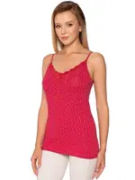 Likralı Bordo Desenli Empirme İnce Askılı Kadın Atlet Gümüş 3096 - 6 Adet Bordo detay görünüm