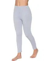 Likralı Düz Uzun Gri Kadın Tayt Gümüş 3103 Gri