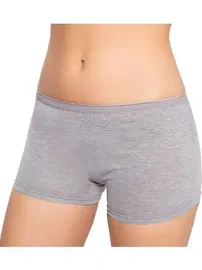 Gümüş Likralı Gri Pamuklu Kadın Boxer Külot Gümüş 3016 - 6 Adet