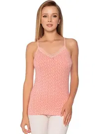 Gümüş Likralı İnce Askılı Empirme Desenli Kadın Atlet Gümüş 3096 - 6 Adet